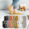 New Japanese-style embroidered cartoon invisible socks for women with a retro style, spring and summer silicone anti-slip cotton embroidered boat socks details Picture
